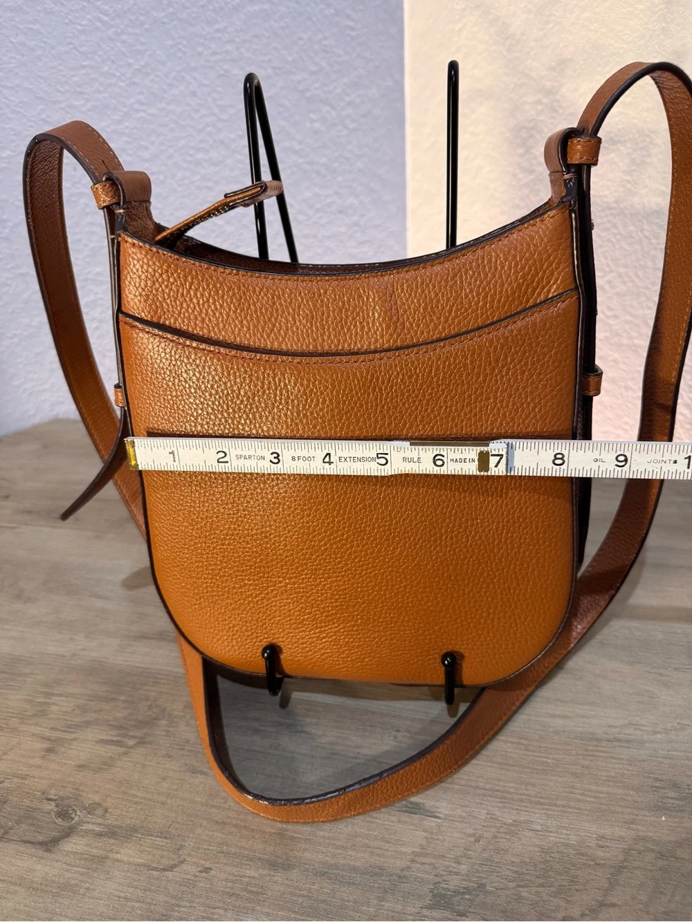 Kate Spade S338 Pebbled Leather Cognac Crossbody Bag Adjustable Strap